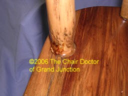 Gap filled seat split repaired